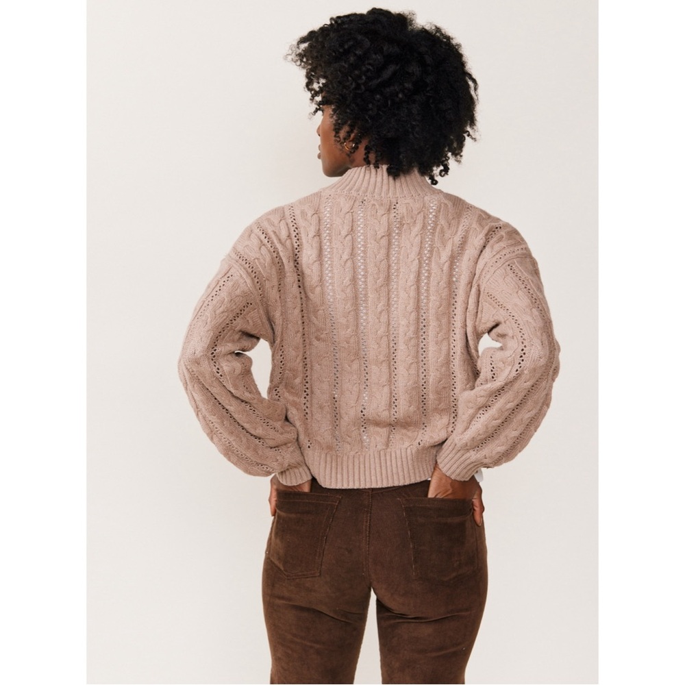 ABLE Ruth Cable Knit Cropped Cardigan - Picture 10 of 11